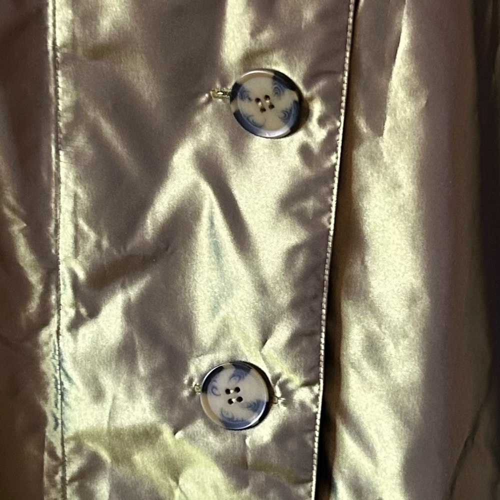 Dennis Basso Olive Green Pleated dress jacket - Picture 12 of 13